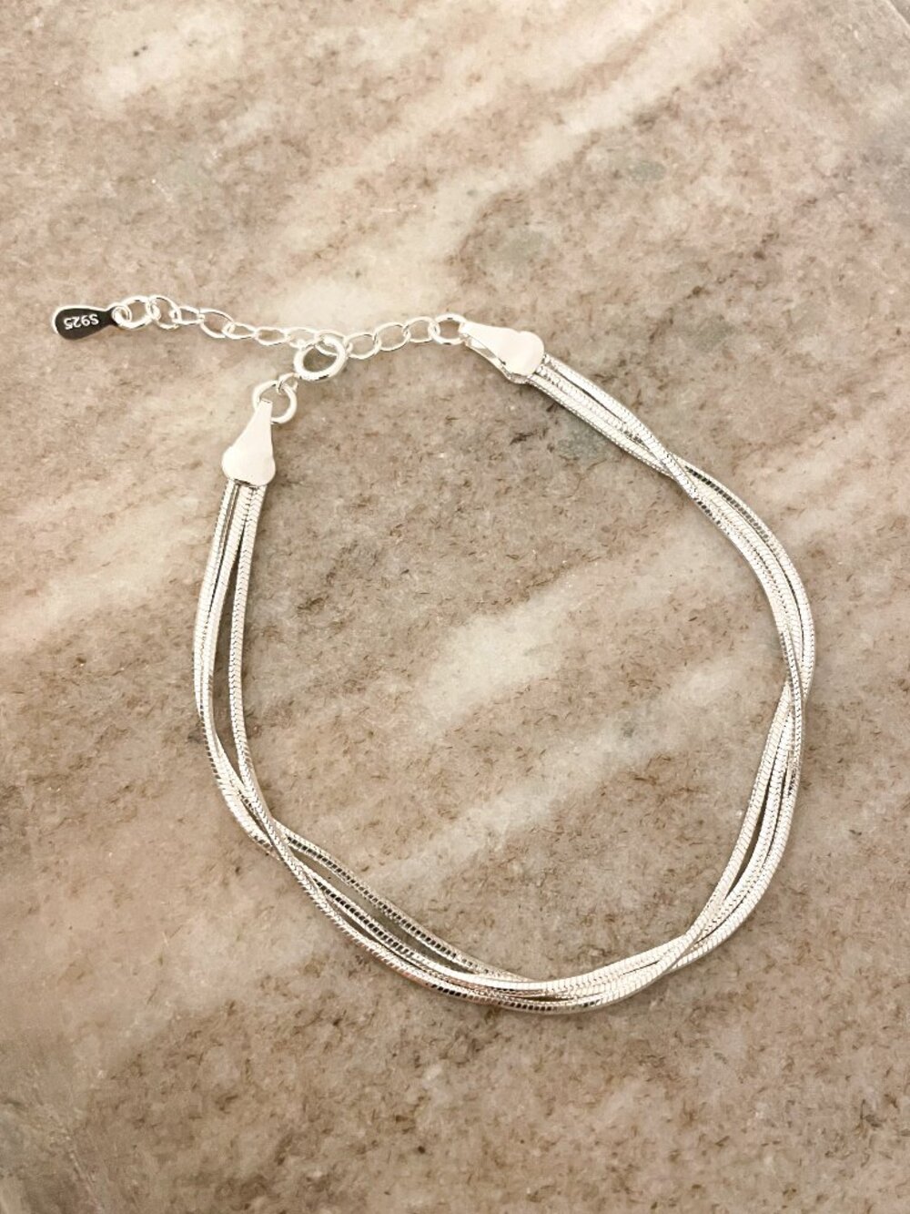 925 Sterling Silver Multi-Layer Bracelet Dainty Minimalist Bracelet